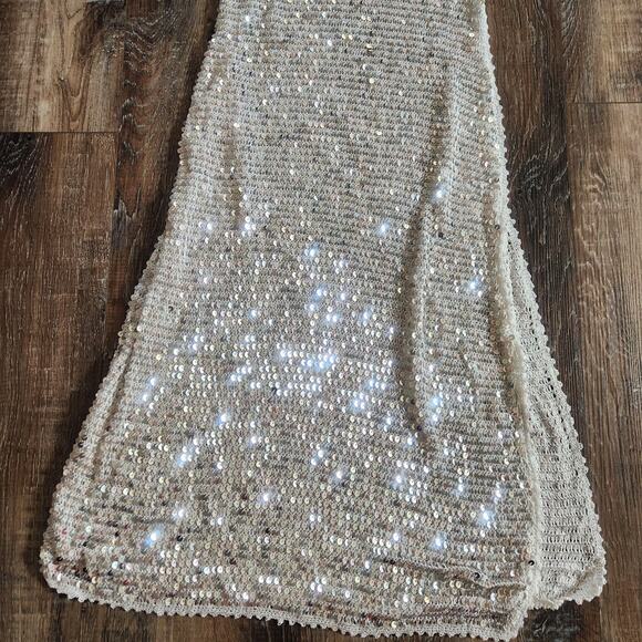 Retrofete Marie Sequin Crochet Dress in Silver and White Size XS/S NWT Maxi - Picture 6 of 15